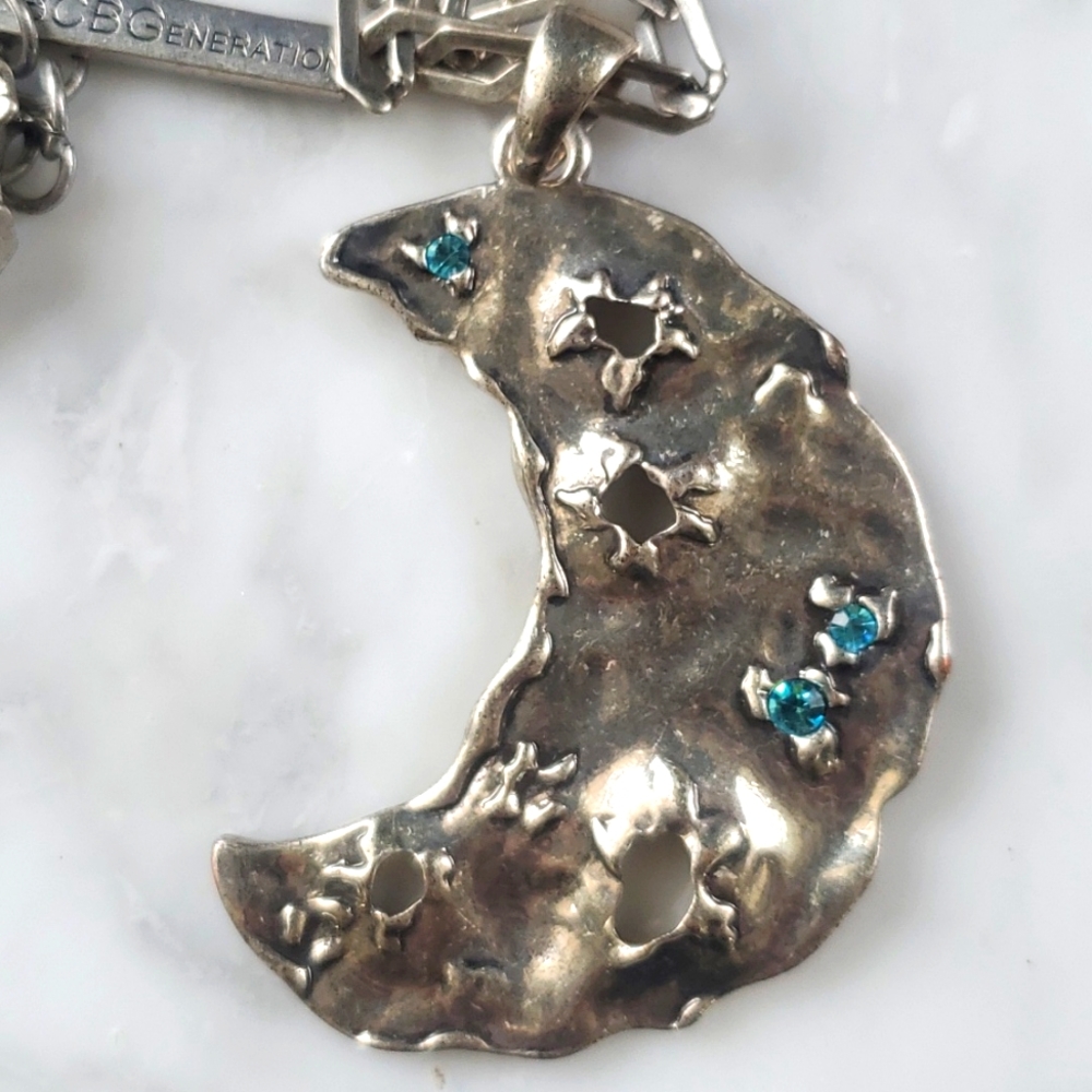 BCBGeneration Moon Blue Rhinestone Necklace - Picture 2 of 6